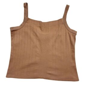 White Stag Fitted Ribbed Tan Tank Top
